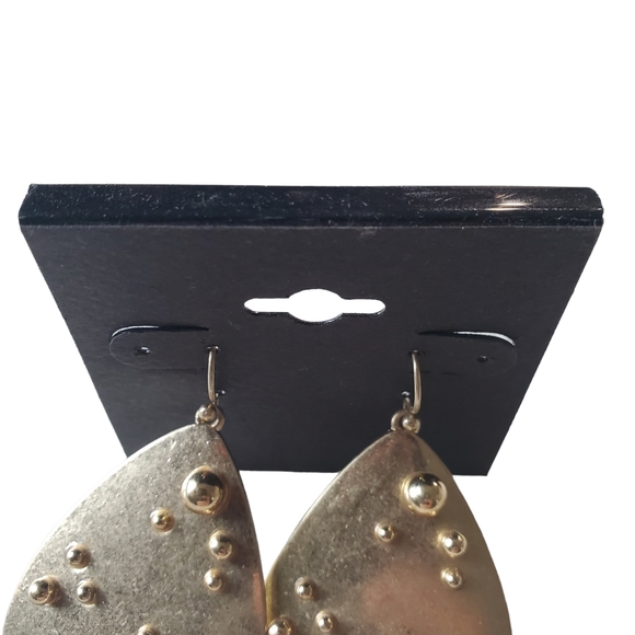 Gold Teardrop Bubble Fashion Jewelry Earrings - Picture 4 of 5